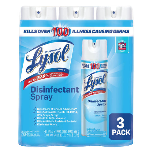 Lysol Disinfectant Spray, Crisp Linen Scent (19 oz., 3 pk.)