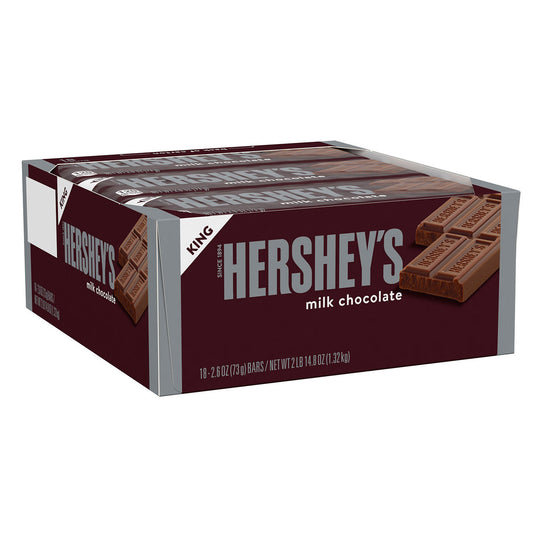 HERSHEY'S Milk Chocolate King Size Candy (2.6 oz. bars, 18 ct.)