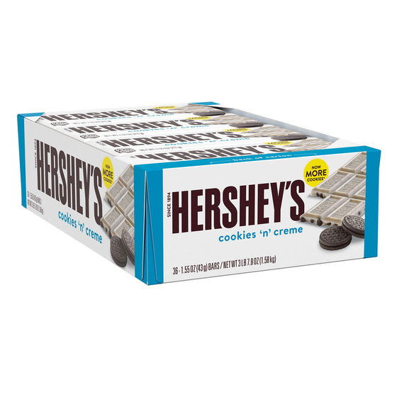 HERSHEY'S COOKIES 'N' CREME Candy, Individually Wrapped Bars (1.55 oz., 36 ct.)