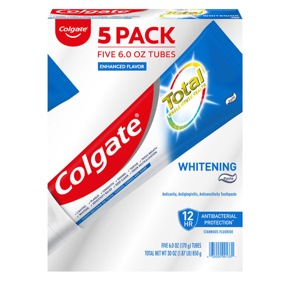Colgate Total Whitening Toothpaste, Paste (6 oz., 5 pk.)