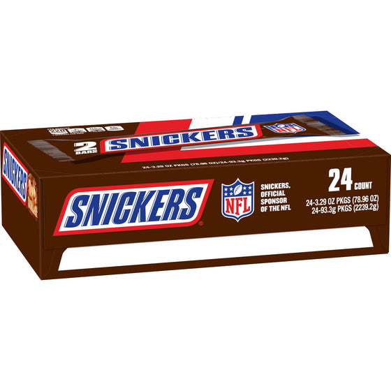 Snickers Chocolate Candy Bars Sharing Size Bulk Fundraiser Candy (3.29 oz., 24 ct.)