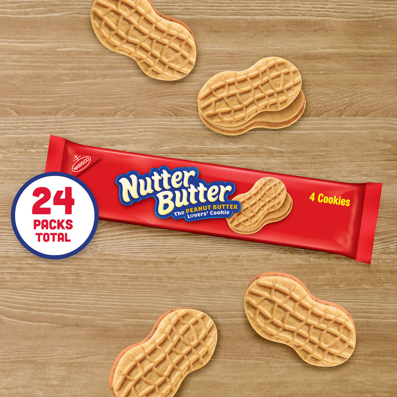 Nabisco nutter butter sandwich cookies, 2pk / 24pc individual bags