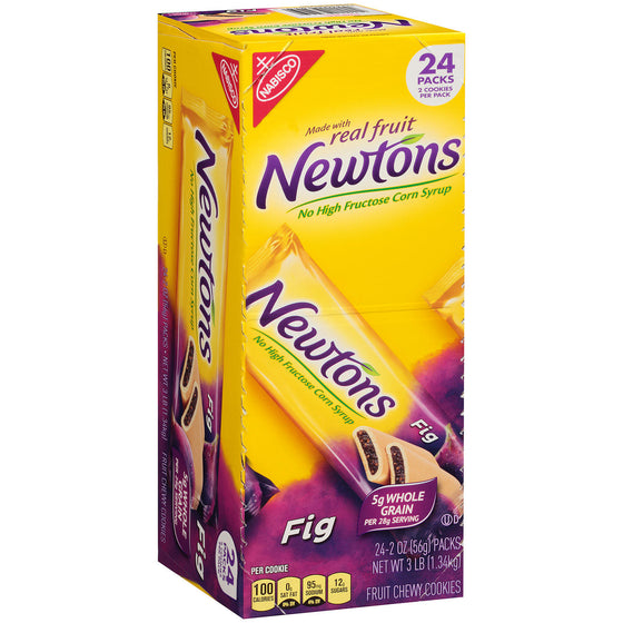 Newtons Soft & Fruit Chewy Fig Cookies, 4 Trays of 12 Packs (2 Cookies Per Pack)