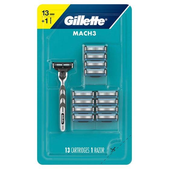 Gillette Mach3 Men's Razor, Handle + 13 Blade Refills