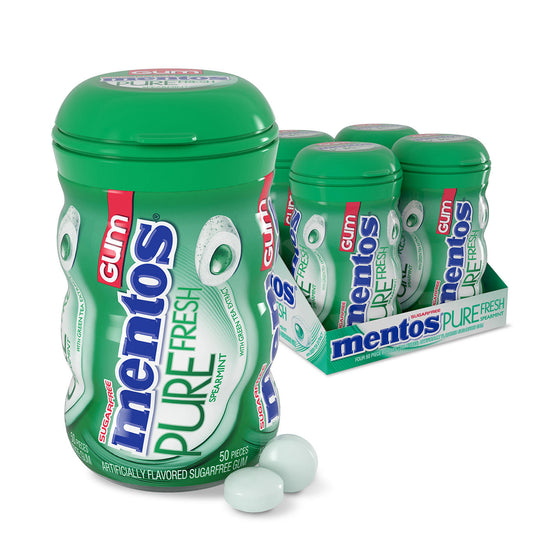 Mentos Pure Fresh Sugar-Free Chewing Gum Spearmint (50ct., 4pk.) Set of 4