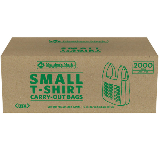 Small T-Shirt Carry-Out Bags (2,000 ct.)