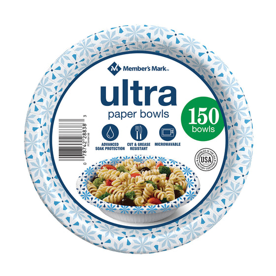 Member's Mark Ultra Soup/Salad Paper Bowls (20 oz., 150 ct.) Pack of 2