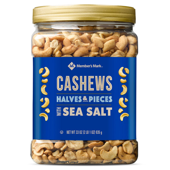 Member's Mark Cashew Halves & Pieces with Sea Salt, 33 Oz