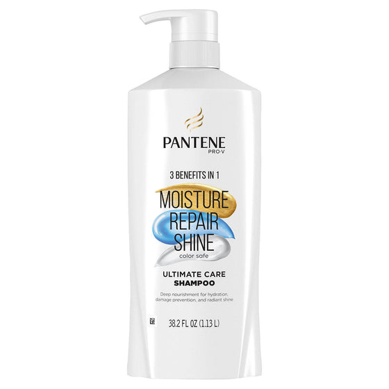 Pantene Pro-V Ultimate Care Moisture + Repair + Shine Shampoo for Damaged Hair and Split Ends (38.2 fl. oz.)