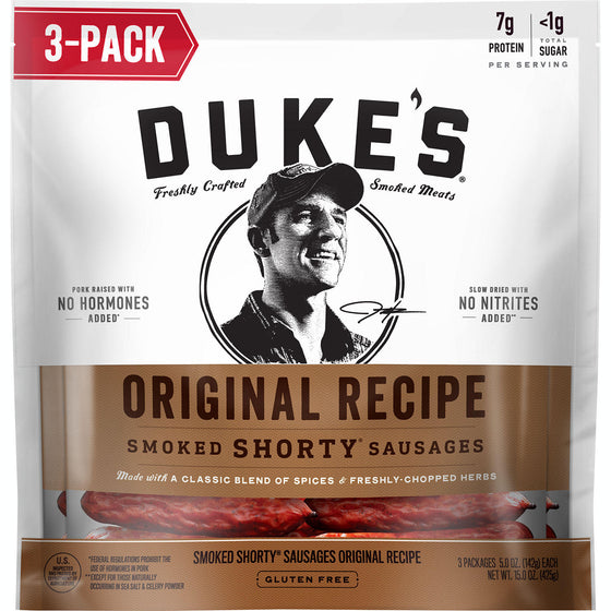Duke's Original Recipe Smoked Shorty Sausages (5oz / 3pk)