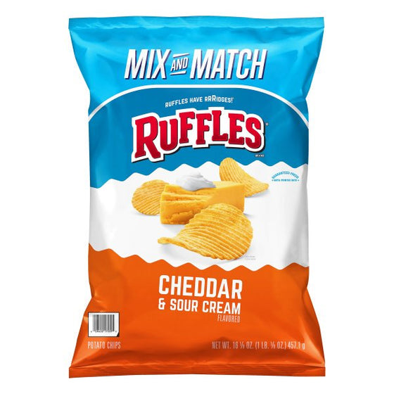 Ruffles Cheddar & Sour Cream Potato Chips, 16.125 Oz