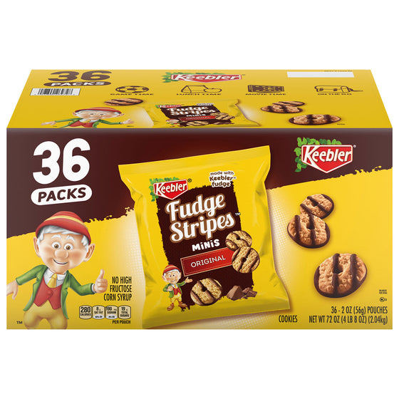 "Keebler Mini Fudge Stripe Cookies 72 Ounce 36 Count Pouches in Carton "