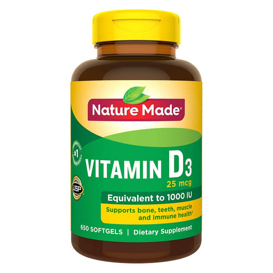 Nature Made Vitamin D3, 650-Ct Softgels