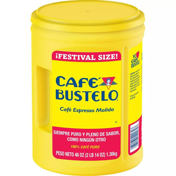 Café Bustelo Festival Size Dark Roast Ground Coffee, Espresso (46 oz.)