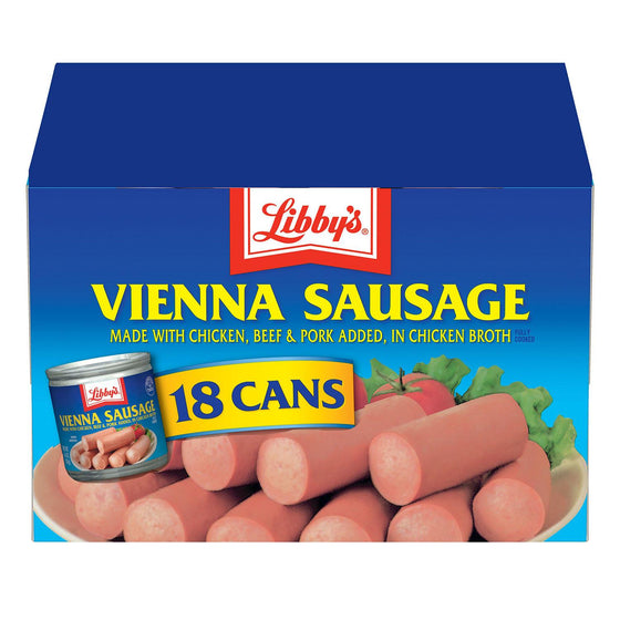 Libby's Vienna Sausage, Canned Sausage, 4.6 OZ (Pack of 18) pack of 2