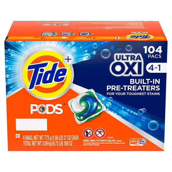 Tide PODS Ultra Oxi Liquid Detergent (104 Ct)