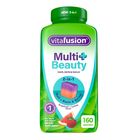 Vitafusion Multi Beauty + Daily Multivitamin Gummies, Hair, Skin, and Nails Support (160 ct.)