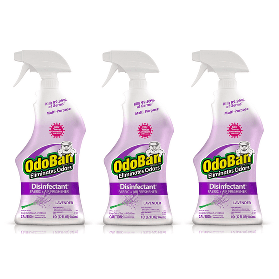 OdoBan Ready-to-Use Odor Eliminator & Laundry Refresher, 32 Fl Oz (Pack of 3), Lavender