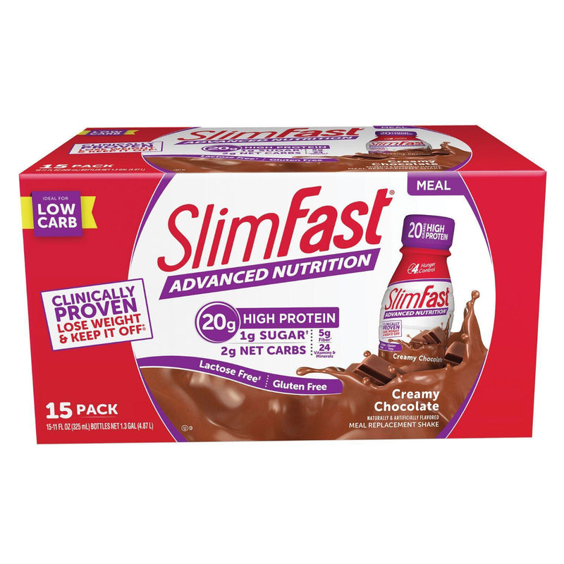 SlimFast Advanced Creamy Chocolate High Protein Ready to Drink Meal Replacement Shakes (11 fl. oz., 15 pk.)