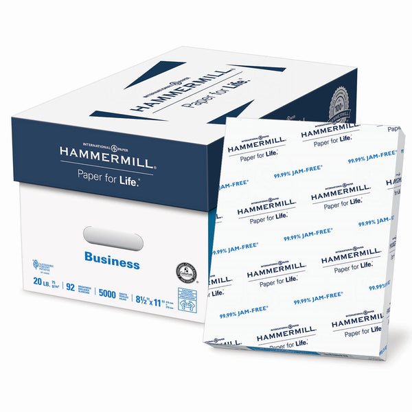 Hammermill Business Copy Paper, 20lb, 92 Bright, 8 1/2" x 11", 10 Ream Case