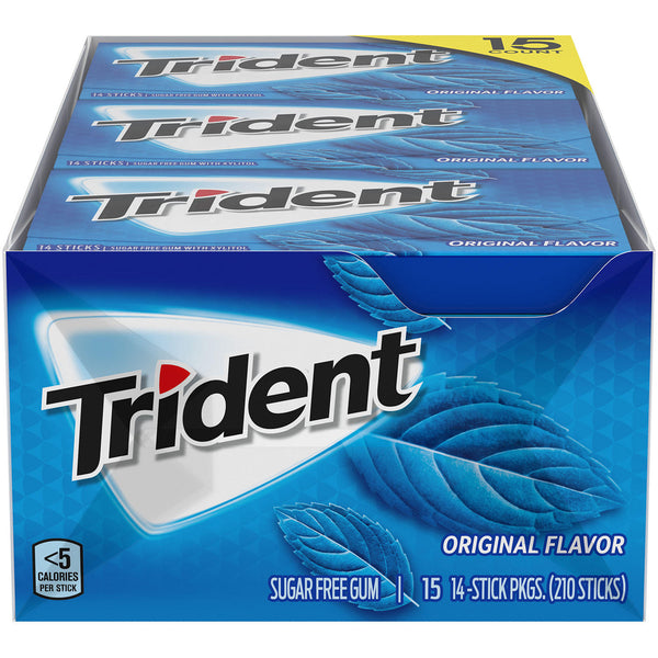 Trident Original Flavor Sugar Free Gum (14 pieces, 15 pk.)