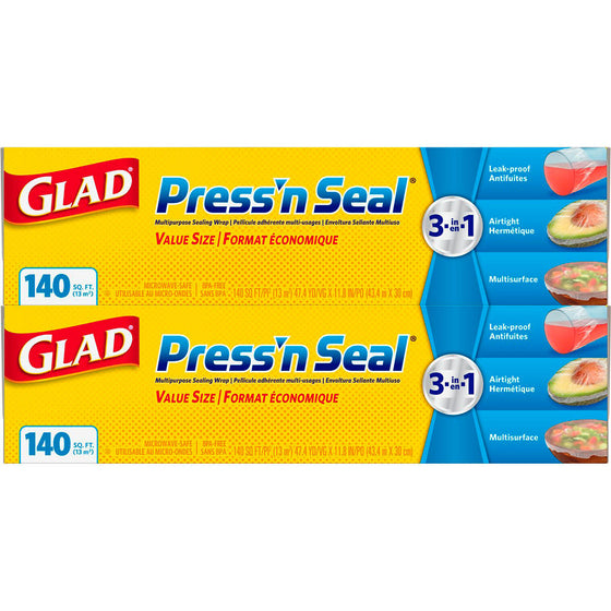 Glad Press'n Seal Food Plastic Wrap (280 sq. ft., 2 pk.)