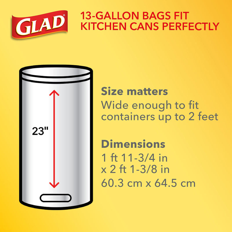 Glad® ForceFlex Tall Kitchen 13 Gallon Drawstring Trash Bags with OdorShield® (150 ct.)