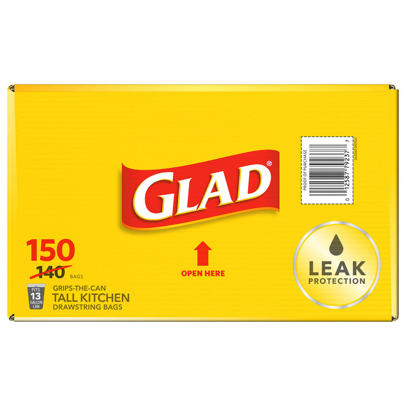 Glad® ForceFlex Tall Kitchen 13 Gallon Drawstring Trash Bags with OdorShield® (150 ct.)