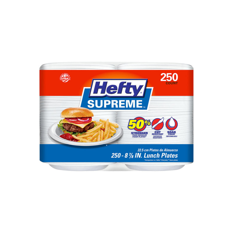 Hefty Supreme 8 7/8" Foam Plates, 250 ct.