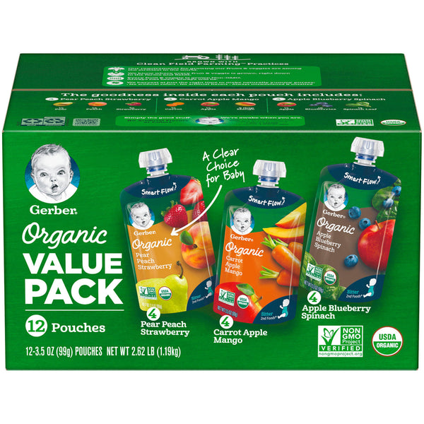 Gerber Organic 2nd Foods Variety Pack (3.5 oz., 12 ct.)