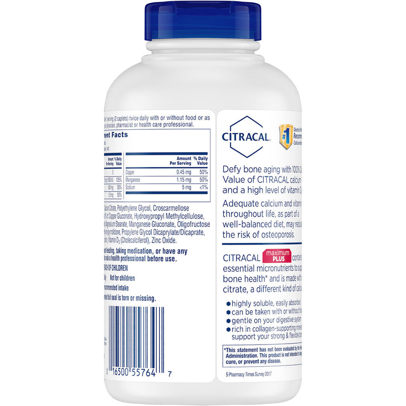 Citracal Calcium Citrate Caplets + D3 (280 ct.)