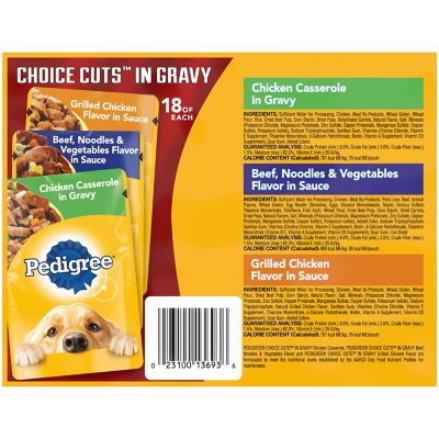 Pedigree Choice Cuts in Gravy Wet Dog Food, Variety Pack (3.5 oz., 54 ct.)