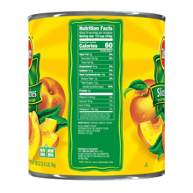 Del Monte Lite Sliced Peaches (105 oz.)