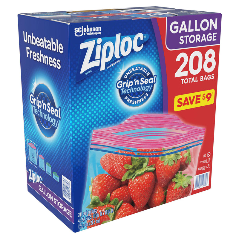 Ziploc Easy Open Tabs Storage Gallon Bags (208 ct.)