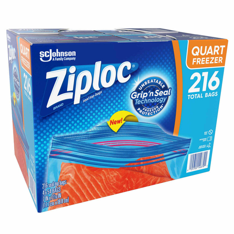 Ziploc Easy Open Tabs Freezer Quart Bags (216 ct.)