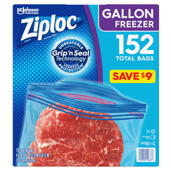 Ziploc Easy Open Tabs Freezer Gallon Bags (152 ct.)