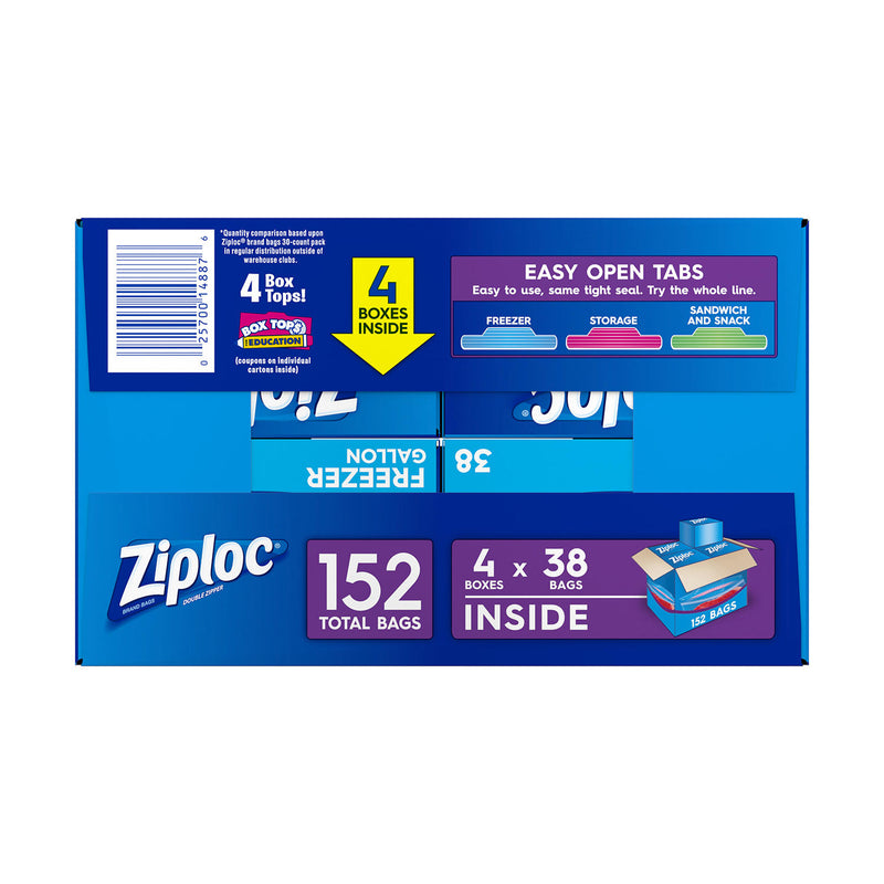 Ziploc Easy Open Tabs Freezer Gallon Bags (152 ct.)