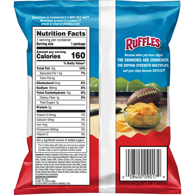 Ruffles Cheddar & Sour Cream Potato Chips (1oz / 50ct)