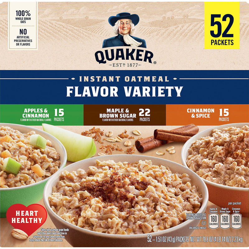 Quaker Instant Oatmeal Variety Pack (52 pk.)