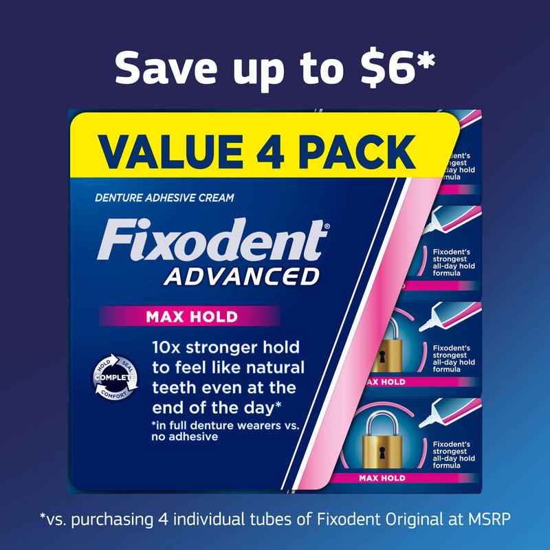 Fixodent Advanced Max Hold Denture Adhesive (2.2 oz., 4 pk.)