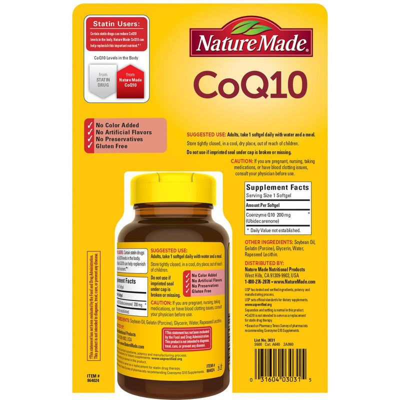 Nature Made CoQ10 200mg Softgels (140 ct.)