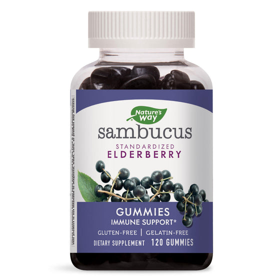 Nature's Way Sambucus Elderberry Herbal Supplement Gummies, Gluten Free (120 ct.)