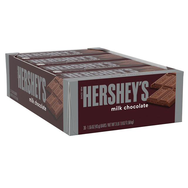 HERSHEY'S Milk Chocolate Candy, Bulk (1.55 oz. bars, 36 ct.)