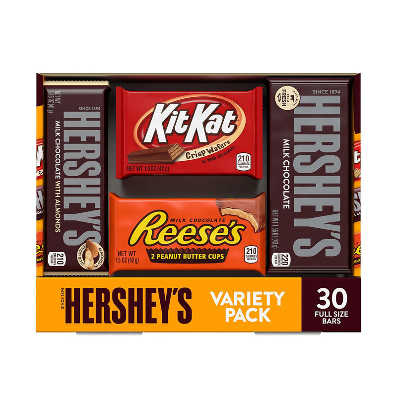 Hershey's, Kit Kat and Reese's Assorted Milk Chocolate Candy, Bulk Variety Pack (45 oz., 30 ct.)