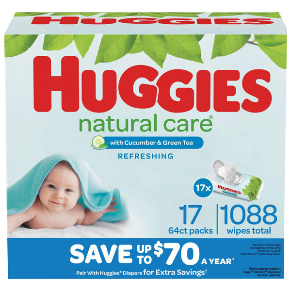 Huggies Natural Care Baby Wipe Refill, Refreshing Clean (1,088 ct.)