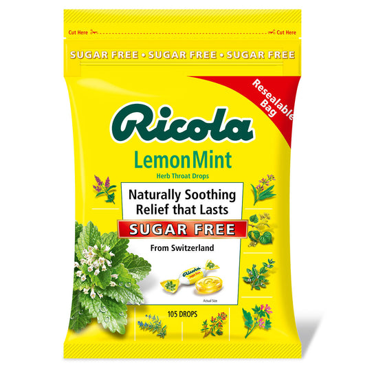 Ricola Sugar-Free Lemon Mint Herb Throat Drops (105 ct.) PACK OF 2