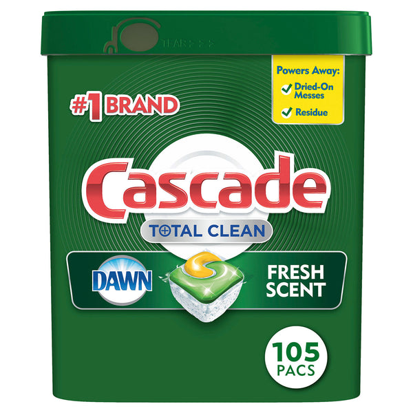 Cascade Total Clean Action Pacs Dishwasher Detergent Pods, Fresh Scent (105 ct.)
