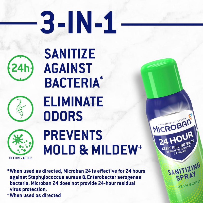 Microban 24-Hour Disinfectant Sanitizing Spray, Fresh Scent (15 oz., 3 pk.) Pack of  2