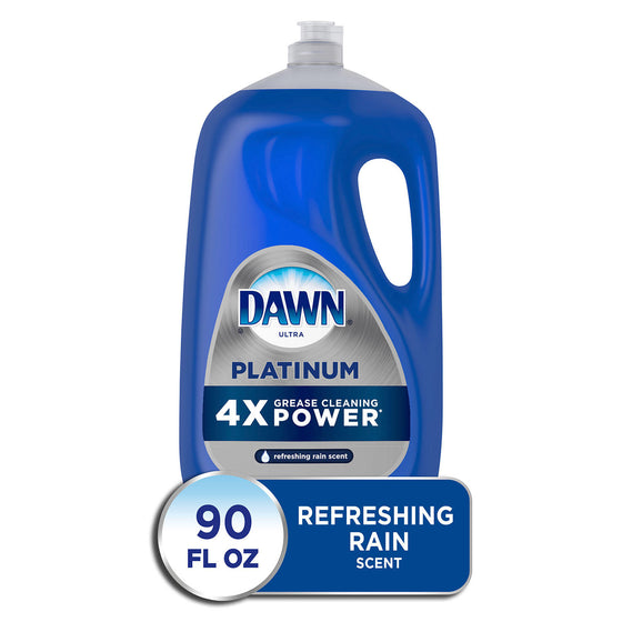 Dawn Platinum Dishwashing Liquid Dish Soap, Refreshing Rain (90 oz.)