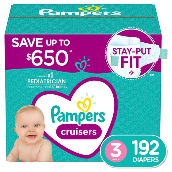 Pampers Cruisers Diapers Size:  3 - 192 ct. (16 - 28 lb.)